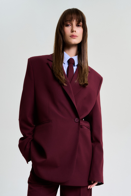 Пиджак объемный BURGUNDY Пиджак объемный BURGUNDY